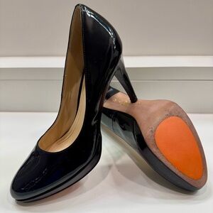 Cole Haan Nike Air Chelsea Pump Women's Black Patent Platform Heel Shoe Sz 7AA